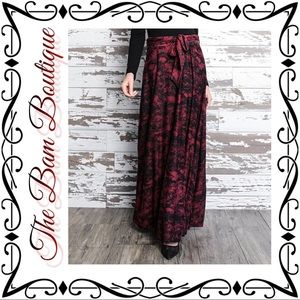 Plus Size Snake Tie-Waist Maxi Skirt